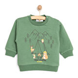 HelloBaby Basic Az Şardonlu Kamp Temalı Sweatshirt Erkek Bebek