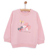 HelloBaby Basic Az Şardonlu Kelebek Desenli Sweatshirt Kız Bebek