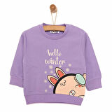HelloBaby Basic Az Şardonlu Sevimli Tavşan Desenli Sweatshirt Kız Bebek