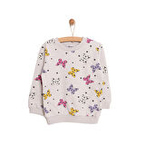 HelloBaby Basic Az Şardonlu Kelebek Desenli Sweatshirt Kız Bebek