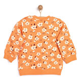 HelloBaby Basic Az Şardonlu Çiçek Desenli Sweatshirt Kız Bebek