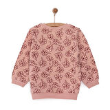 HelloBaby Basic Az Şardonlu Çiçek Desenli Sweatshirt Kız Bebek