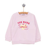 HelloBaby Basic Az Şardonlu Yazı Desenli Sweatshirt Kız Bebek