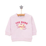HelloBaby Basic Az Şardonlu Yazı Desenli Sweatshirt Kız Bebek
