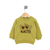 HelloBaby Basic Az Şardonlu Monster Desenli Sweatshirt