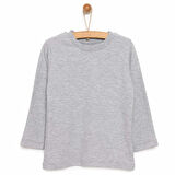 HelloBaby Unisex Basic Tişört İnterlok Çıtçıtlı Bisiklet Yaka Uzun Kol Ekru