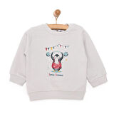 HelloBaby Basic Az Şardonlu Penguen Baskılı Sweatshirt Erkek Bebek