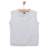 HelloBaby Erkek Bebek Basic Yelek İnterlok Bisiklet Yaka Atlet Kol Gri Melanj