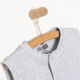 HelloBaby Erkek Bebek Basic Yelek İnterlok Bisiklet Yaka Atlet Kol Gri Melanj