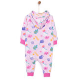 HelloBaby Basic Metraj Baskılı Polar Patiksiz Tulum Kız Bebek