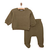 HelloBaby Yenidoğan Kapitone Sweatshirt-Patikli Alt 2li Takım Unisex