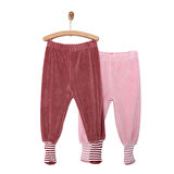 HelloBaby 2li Kadife Çoraplı Pantolon Kız Bebek