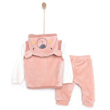 Little Life Yenidoğan -Body-Kadife Yelek Patiksiz Alt 3lü Takım Unisex