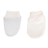 HelloBaby Yenidoğan Çizgili ve Düz Eldiven 2li Unisex