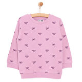 HelloBaby Basic Kız Az Şardonlu Kurdele Baskılı Sweatshirt Kız Bebek