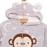 HelloBaby Yenidoğan Polar Kapüşonlu Patikli Tulum Erkek Bebek