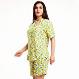 baby mom Limon Desenli Pijama Takımı Anne Giyim