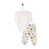 HelloBaby Dinazor Baskılı Yenidoğan Zıbın Body-Patikli Alt Unisex