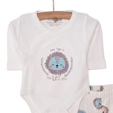 HelloBaby Aslan Baskılı Yenidoğan Zıbın Body-Patikli Alt Erkek Bebek