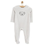 HelloBaby Yenidoğan Nakışlı Kadife Patikli Tulum Erkek Bebek