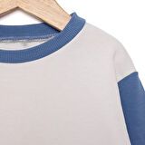 HelloBaby Erkek Bebek Sweatshirt Little Dog Bisiklet Yaka Uzun Kol Ekru