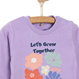 HelloBaby Basic Çiçek Desenli İnterlok Uzun kol Tshirt Kız Bebek