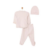 HelloBaby Yenidoğan Organik Zıbın-Şapka-Patikli Alt Unisex