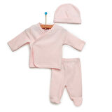 HelloBaby Yenidoğan Organik Zıbın-Şapka-Patikli Alt Unisex