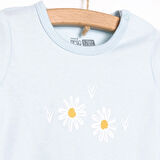 HelloBaby Çiçek Baskılı Yenidoğan Kız Tshirt-Patikli Alt Kız Bebek
