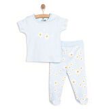 HelloBaby Çiçek Baskılı Yenidoğan Kız Tshirt-Patikli Alt Kız Bebek