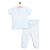 HelloBaby Çiçek Baskılı Yenidoğan Kız Tshirt-Patikli Alt Kız Bebek