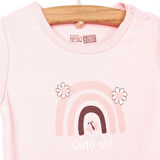 HelloBaby Gökkuşağı-Çiçek Baskılı Kız Tshirt-Patikli Alt Kız Bebek