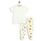 HelloBaby Çiçek Baskılı Yenidoğan  Kız Tshirt-Patikli Alt Kız Bebek