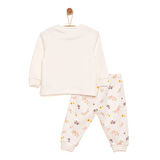 HelloBaby Bisiklet Yaka Geyik Desen Kız Bebek Pijama Takımı