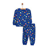 HelloBaby Bisiklet Yaka Uzay Desenli Erkek Bebek Pijama takımı