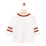 HelloBaby Erkek Bebek Tişört Forest Camp Bisiklet Yaka Uzun Kol Ekru