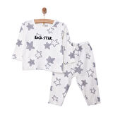 HelloBaby Kaşkorse Uzun Kol Yıldız Desen Pijama Takımı Erkek Bebek