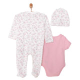 HelloBaby Kız Tulum-Body-Şapka Kız Bebek