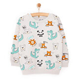 HelloBaby Basic Az Şardonlu Aslan Desenli Sweatshirt Erkek Bebek