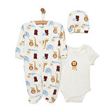 HelloBaby Tulum-Body-Şapka Erkek Bebek