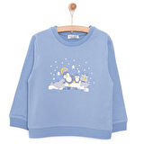 HelloBaby Basic Az Şardonlu Aslan Desenli Sweatshirt Erkek Bebek