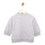 HelloBaby Erkek Bebek Basic Sweatshirt Çıtçıtlı Bisiklet Yaka Uzun Kol Gri Melanj