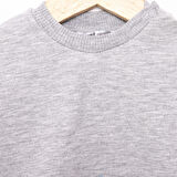 HelloBaby Erkek Bebek Basic Sweatshirt Çıtçıtlı Bisiklet Yaka Uzun Kol Gri Melanj