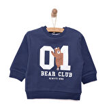 HelloBaby Basic Az Şardonlu Aslan Desenli Sweatshirt Erkek Bebek