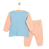 BabyZ Yenidoğan Nakışlı  Yarım Patlı Erkek Sweatshirt Patiksiz Alt 2'li takım Erkek Bebek