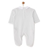 HelloBaby Yenidoğan Erkek Nakışlı Kadife Patikli Tulum Erkek Bebek