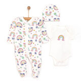 HelloBaby Kız Tulum-Body-Şapka Kız Bebek