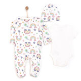 HelloBaby Kız Tulum-Body-Şapka Kız Bebek
