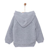 HelloBaby Unisex Basic Hırka İçi Peluşlu Triko Modelli Yaka Uzun Kol Gri Melanj