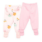 HelloBaby Kız 2li Çoraplı Pantolon metraj Kız Bebek